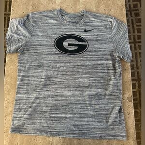 Nike Men's UGA Logo Black and Gray Striped Tee
